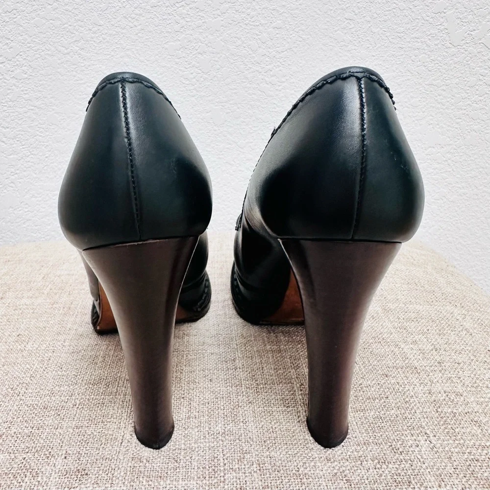 Yves Saint Laurent Black Platform Loafers - Picture 4 of 6